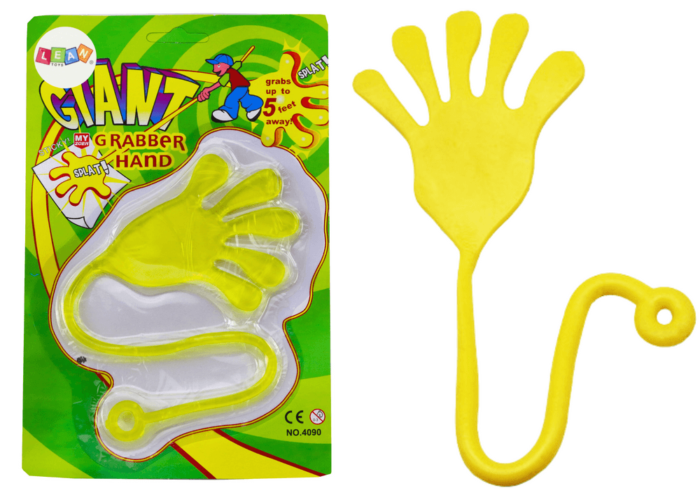 LEAN TOYS Lepkava ročka - mehka gumijasta igrača, rumena