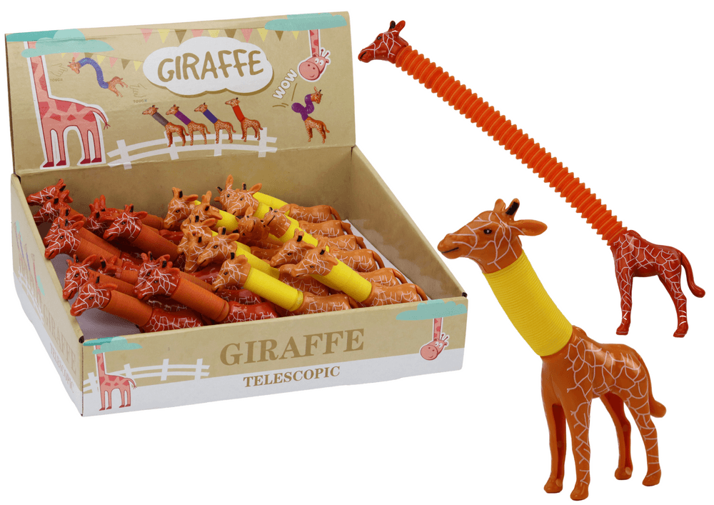 LEAN TOYS Raztegljiva Antistres Žirafa z LED lučkami (MIX barv)