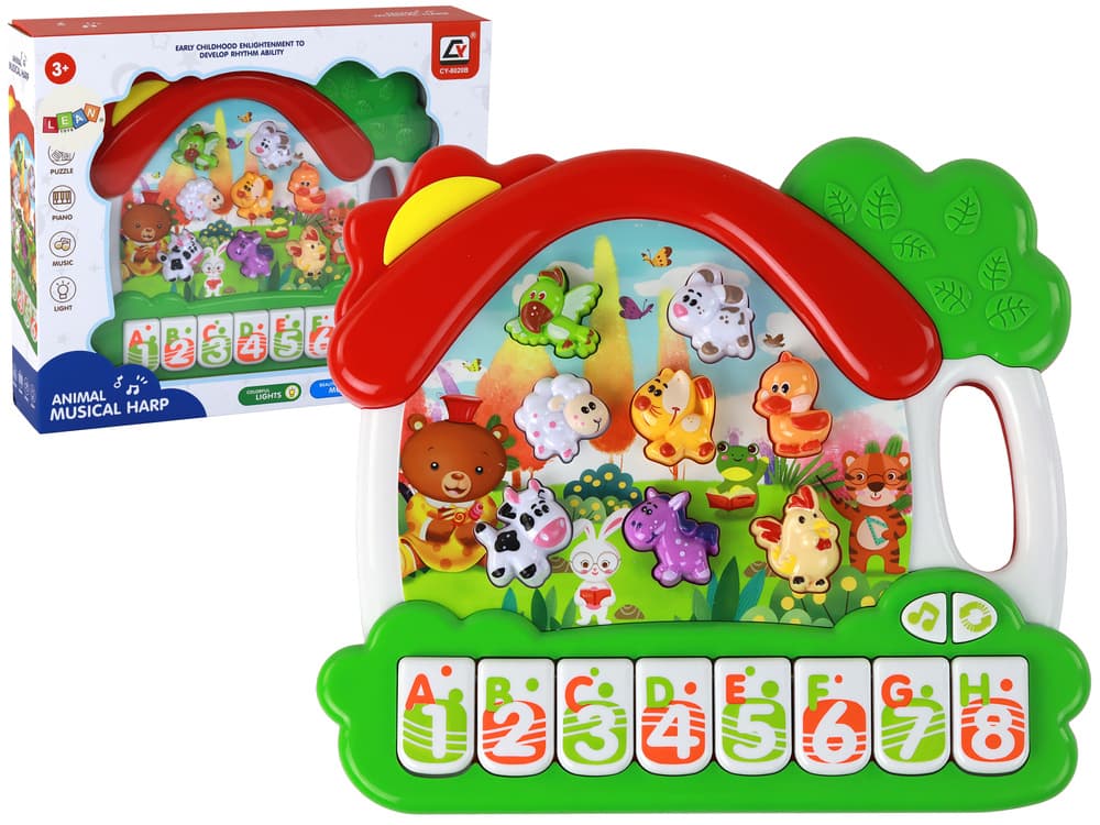 LEAN TOYS Orglični pianino z živalmi in učenjem angleščine