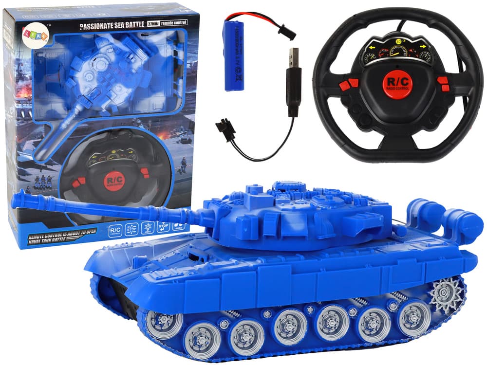 LEAN TOYS Daljinsko voden RC Tank, luči, zvok, modri