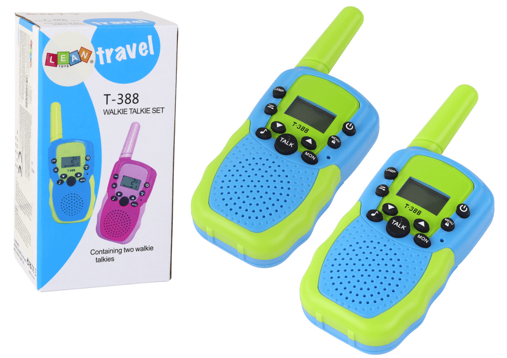 LEAN TOYS Walkie Talkie za otroke, domet 3 km (zeleno-modre)