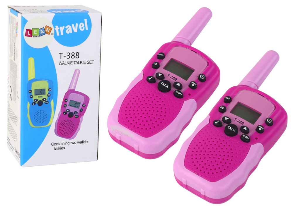 LEAN TOYS Walkie Talkie za otroke, domet 3 km (roza)