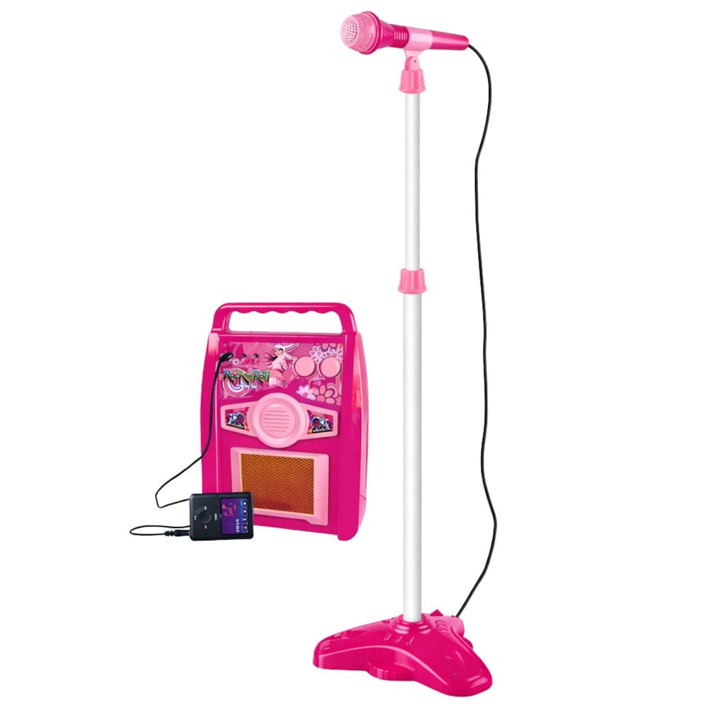LEAN TOYS Růžová otroška kitara z mikrofonom in ojačevalcem 3