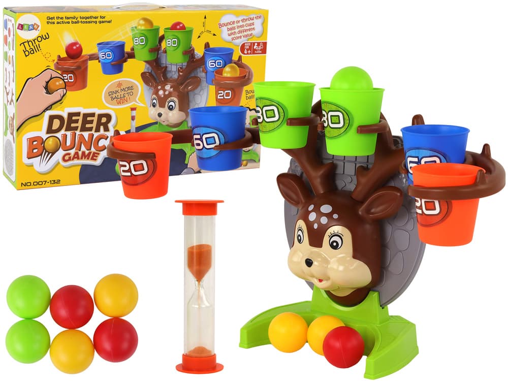 Družabna igra LEAN TOYS: Met žogice v košarko z jelenčkom