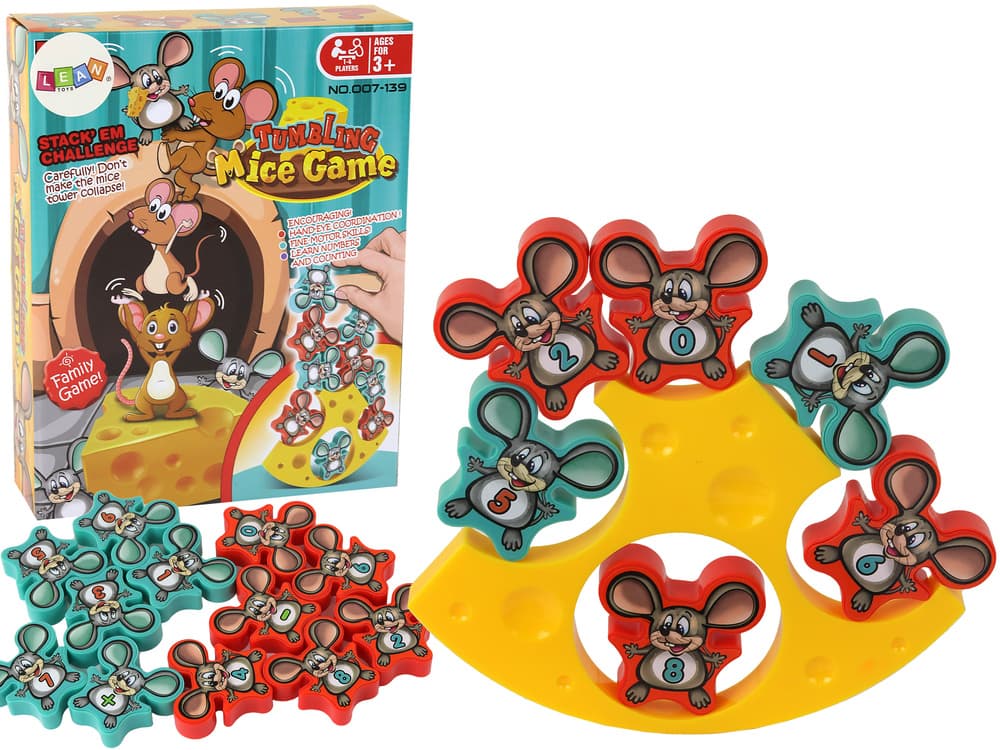 Družabna igra LEAN TOYS: Miške na tehtnici - Sladka stolpnica
