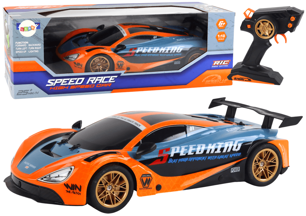 Veliko športno vozilo LEAN TOYS na daljinsko vodenje 1:10, oranžno