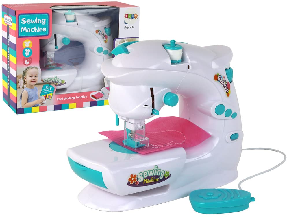 Otroški šivalni stroj LEAN TOYS na baterije, bel