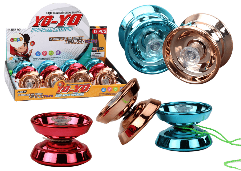 Yoyo LEAN TOYS iz aluminija, klasično jojo, modro-zlato-rdeče