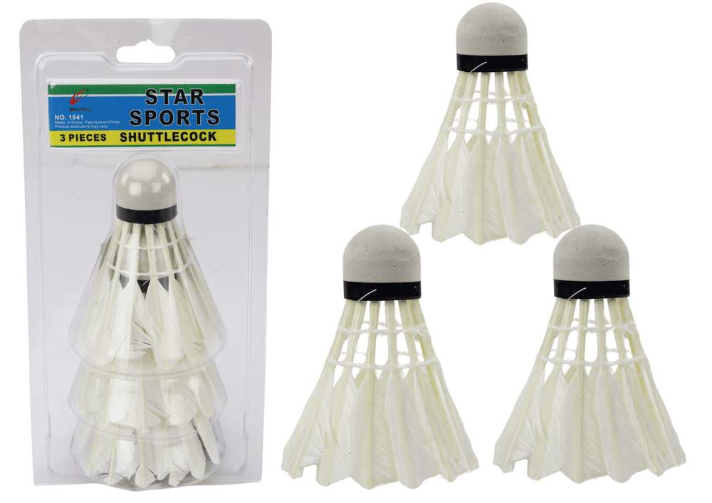 Set 3 badmintonskih puščic LEAN TOYS z naravnimi peresi