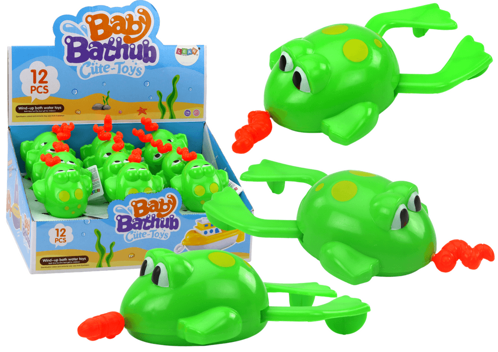 LEAN TOYS Igrača za kopanje, Navijanje, Plavajoča Žaba Zelena