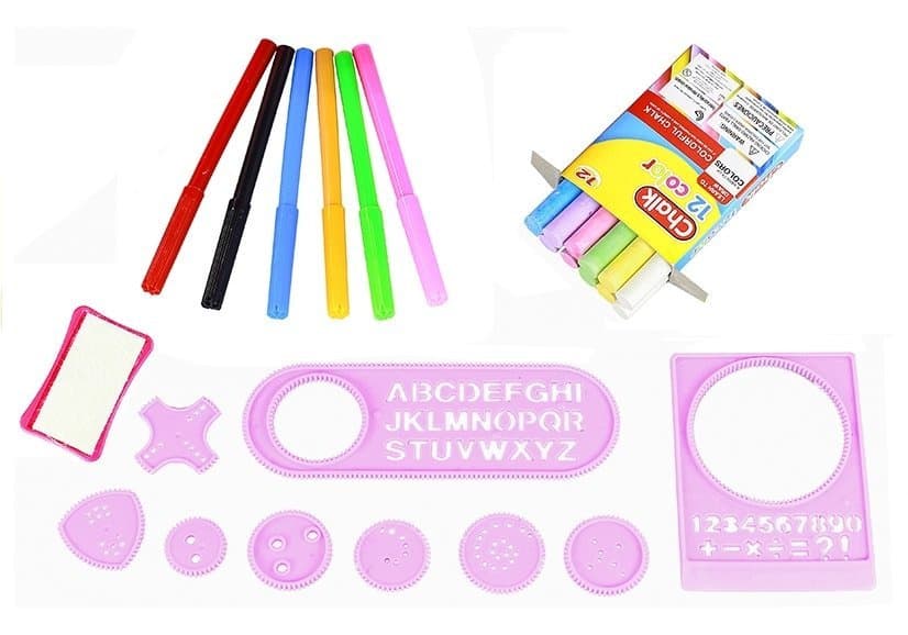 Dvostranska tablica LEAN TOYS (kreda/flomaster) z dodatki 4