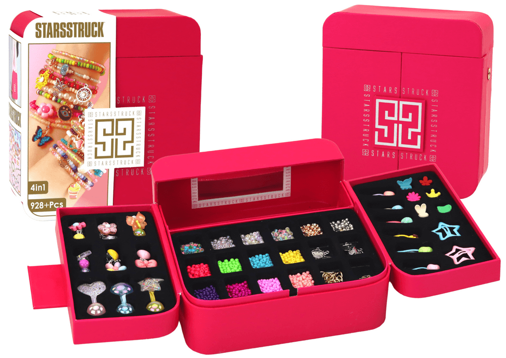 LEAN TOYS Set za ustvarjanje nakita v škatlici, čarmi, sponke