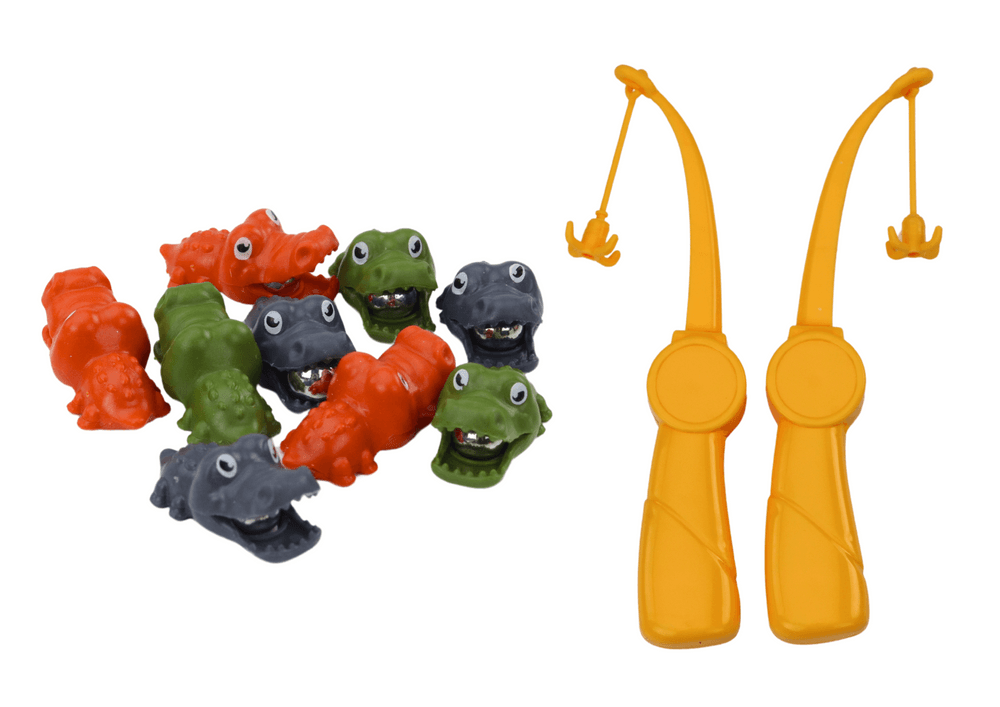 LEAN TOYS Magnetska igra Ribolov Krokodilov, rjav 4