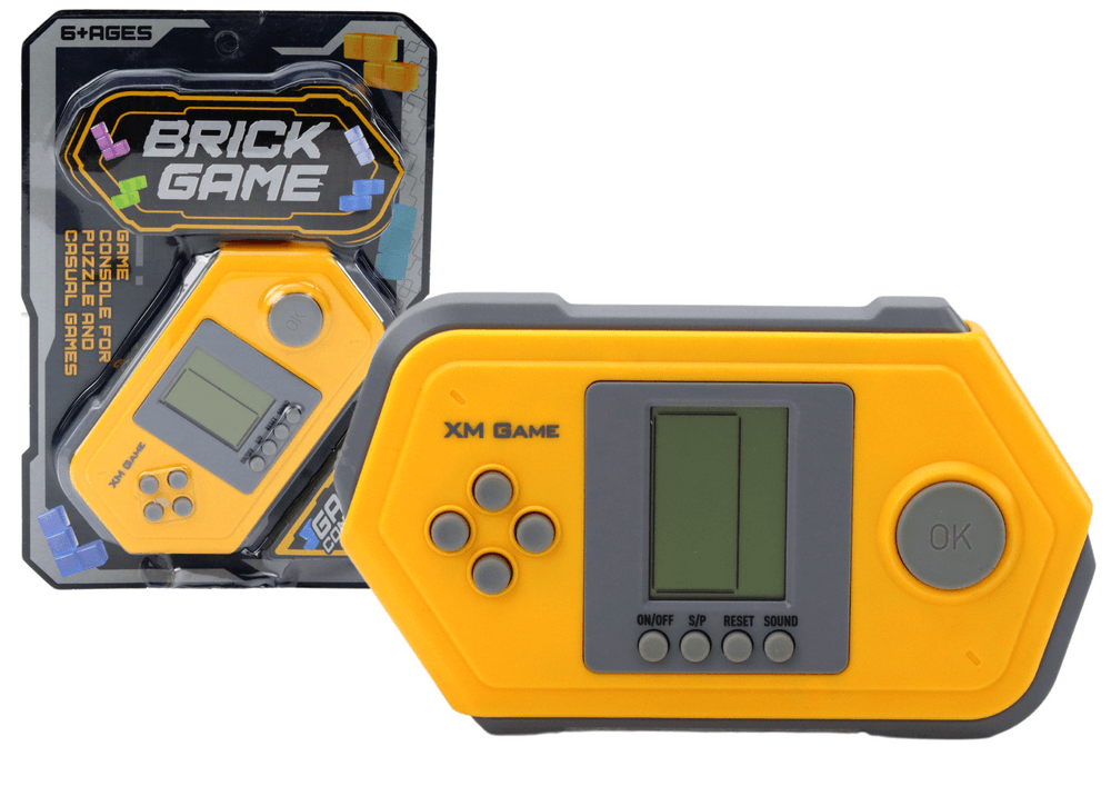 LEAN TOYS Elekronična konzola Tetris Brick Game, sivo-rumena