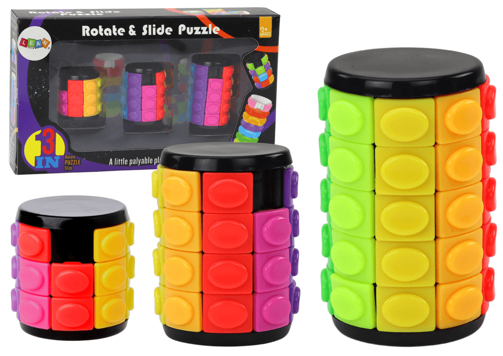 LEAN TOYS Set logičnih sestavljank, Valj 3 stopnje težavnosti
