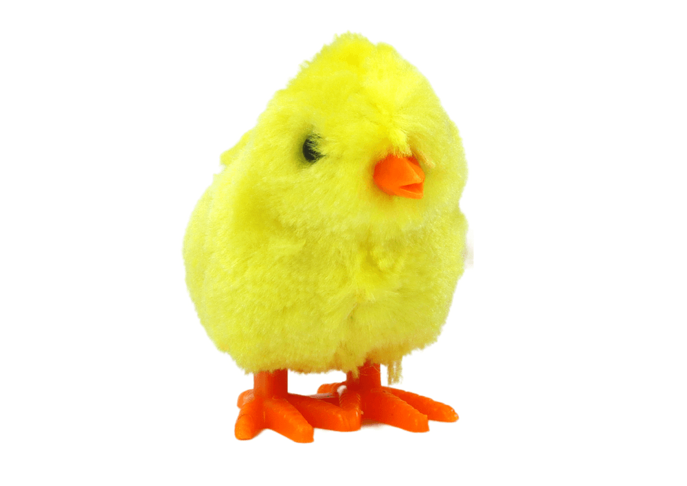 LEAN TOYS Skačuči piščanec, navijan, plišast, rumen, 8 cm 2