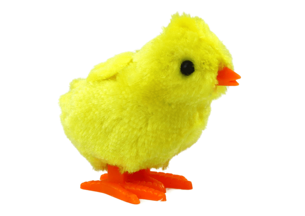 LEAN TOYS Skačuči piščanec, navijan, plišast, rumen, 8 cm 3
