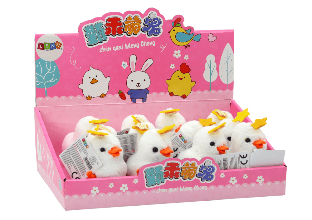 LEAN TOYS Skačuči piščanec, bel, z zvezdico, bel 4