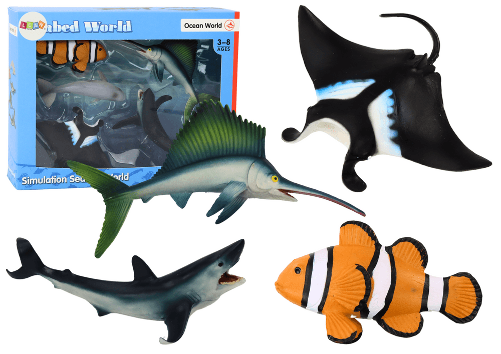 Set figuric morskih živali (morski pes, delfin,...) 5 kos.