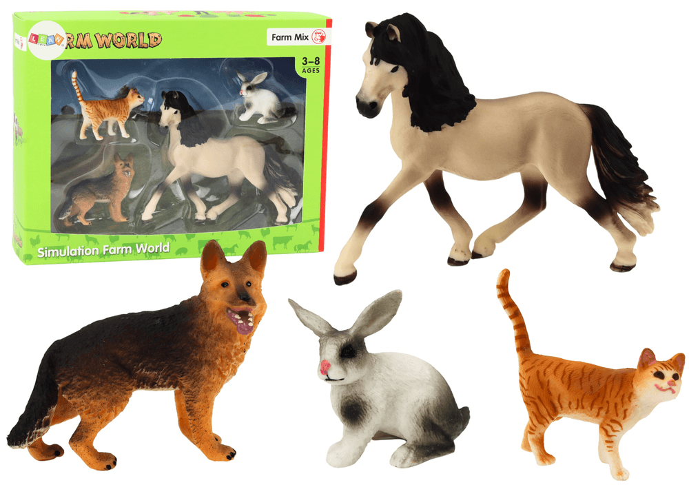 Set figuric domačih živali (konj, pes,...) 4 kos.