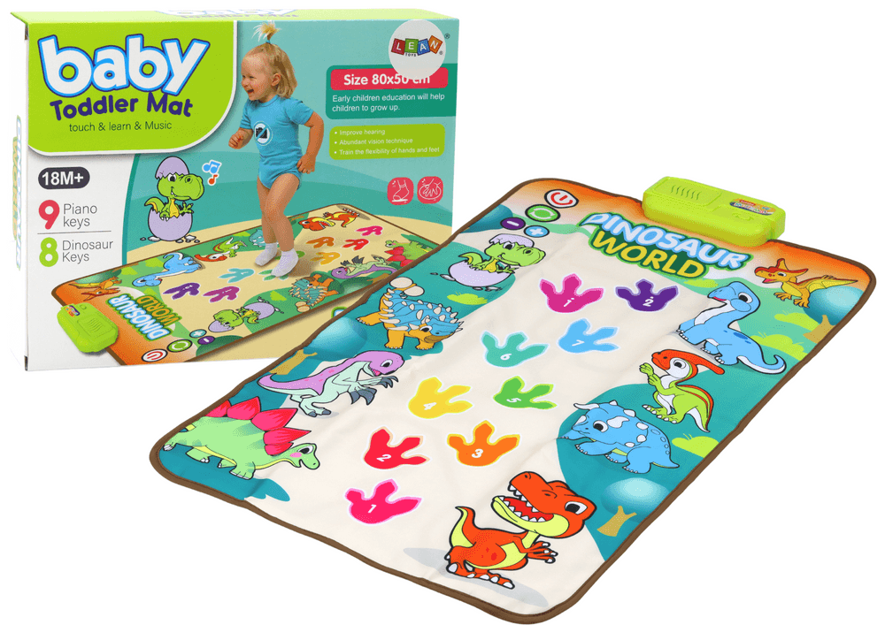 LEAN TOYS Interaktivna plesna podloga Dinozavri z lučkami in zvoki