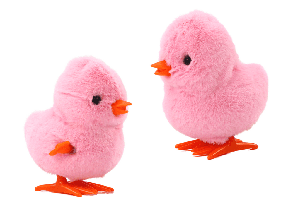 LEAN TOYS Plišasta igrača vzmetni piščanček, roza 2