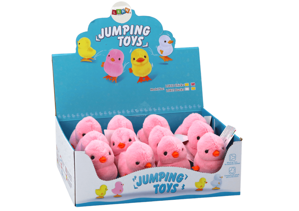 LEAN TOYS Plišasta igrača vzmetni piščanček, roza 3
