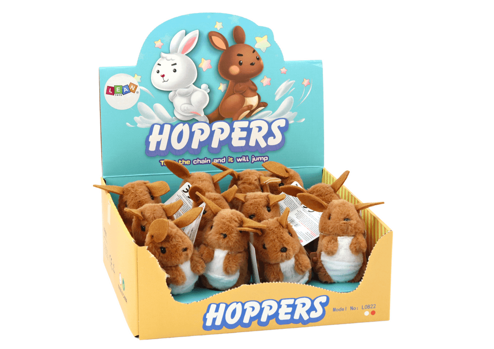 LEAN TOYS Plišasta igrača vzmeteni kangurek, rjav 3