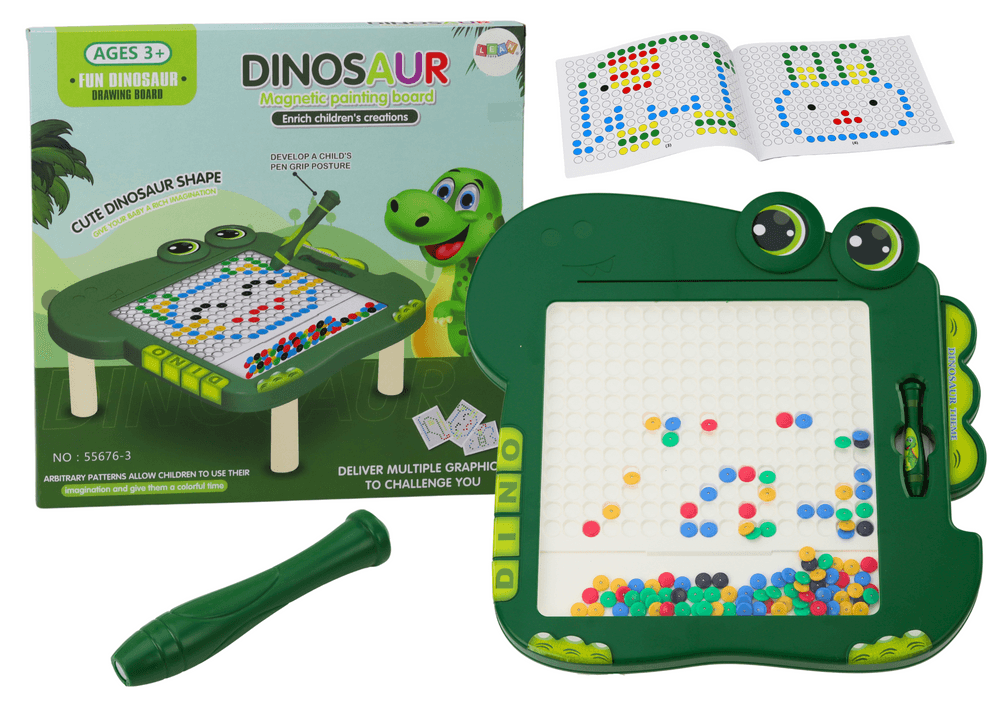 LEAN TOYS Magnetyčna tablica za risanje Dinozaur, pisane korice