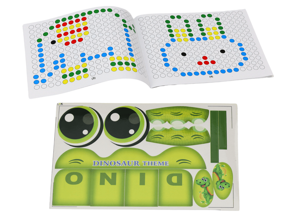 LEAN TOYS Magnetyčna tablica za risanje Dinozaur, pisane korice 3