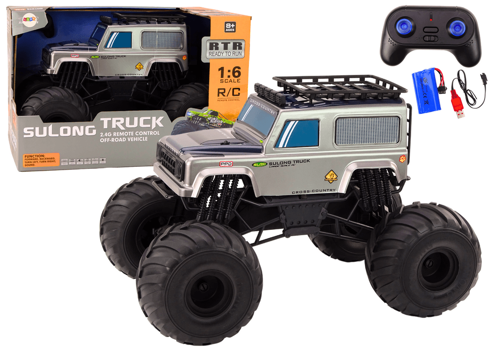 Velik terenski avtomobil na daljinsko upravljanje SUV 2.4G RC 1:6 (siv)