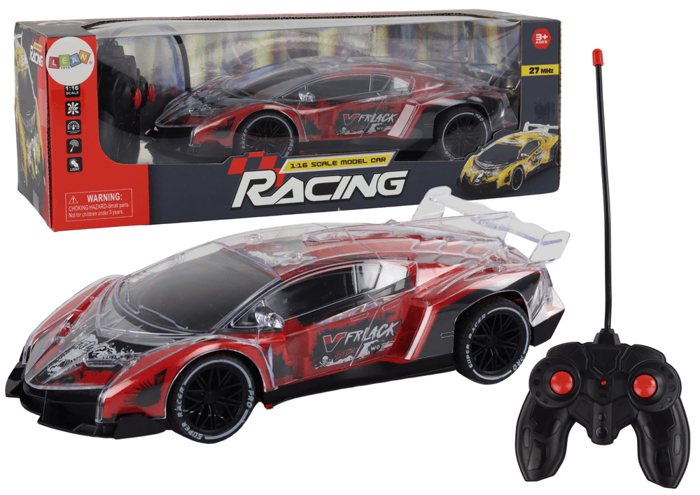 Športni avto RC, 1:16, luči, rdeč
