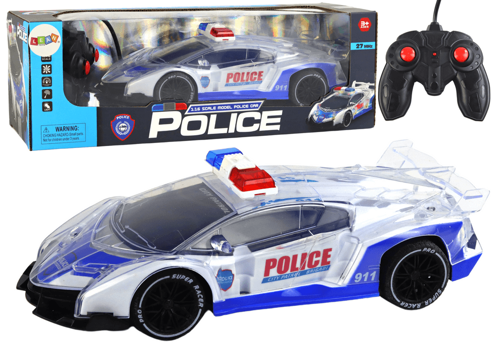 Policijski športni avto RC, 1:16, luči