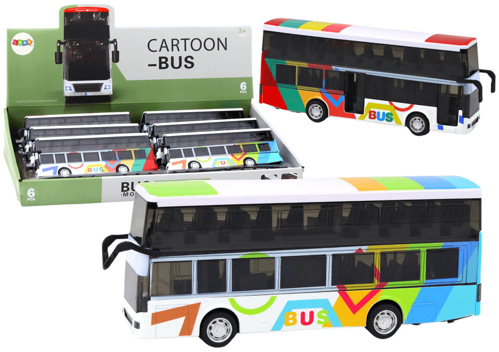 Dvopetni avtobus, frikcijski pogon, kovinski, barvit, luči, zvoki