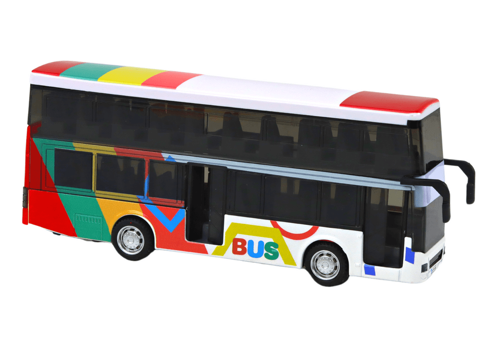 Dvopetni avtobus, frikcijski pogon, kovinski, barvit, luči, zvoki 2