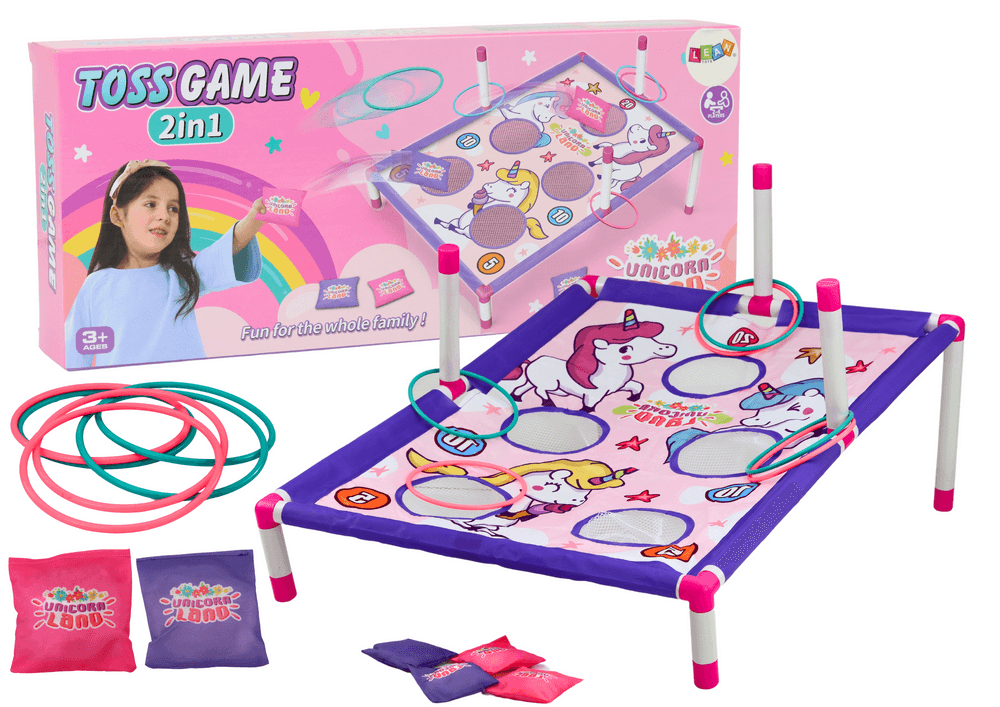 Igra metanja z vrečkami in obroči 2v1 z enorožci LEAN TOYS