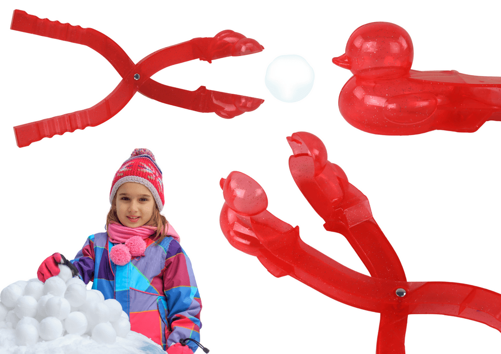 Naprava za izdelavo snežnih kepic v obliki račk (rdeča) LEAN TOYS