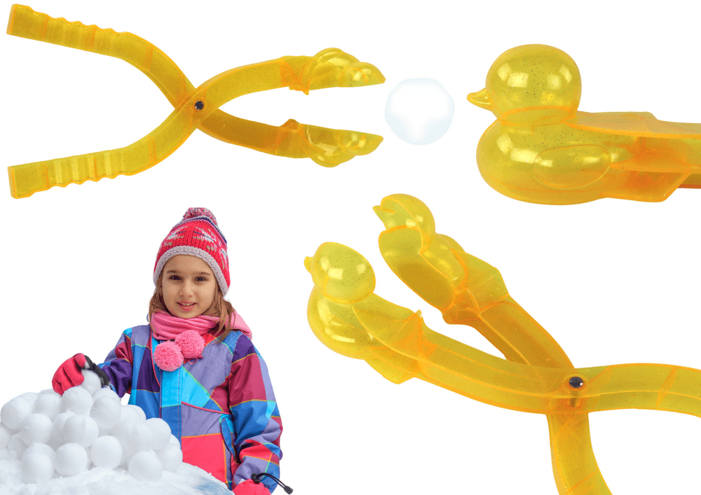 Naprava za izdelavo snežnih kepic v obliki račk (rumena) LEAN TOYS