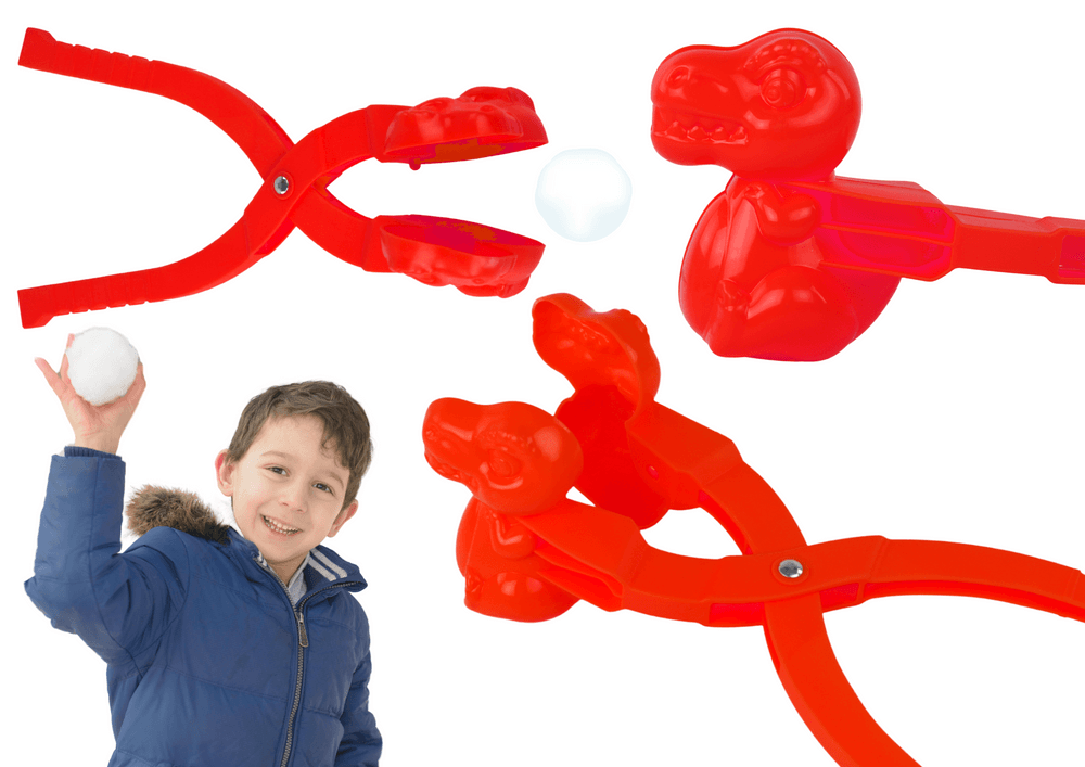 Naprava za izdelavo snežnih kepic v obliki dinozavra (rdeča) LEAN TOYS