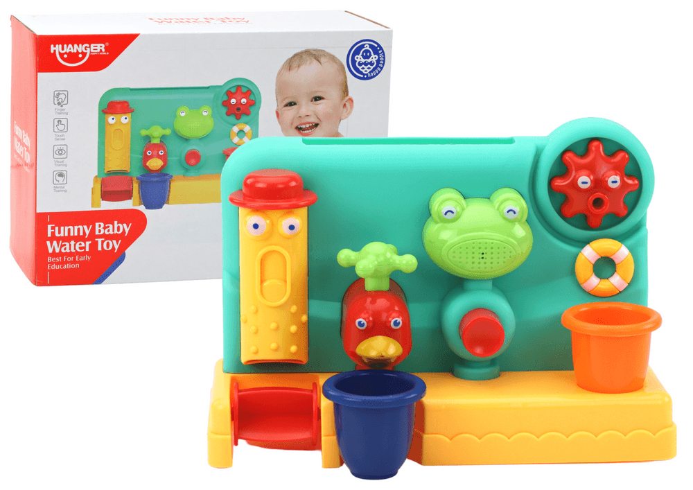 Igrača za kopanje z vodnim mlinom, žabo in pipo LEAN TOYS