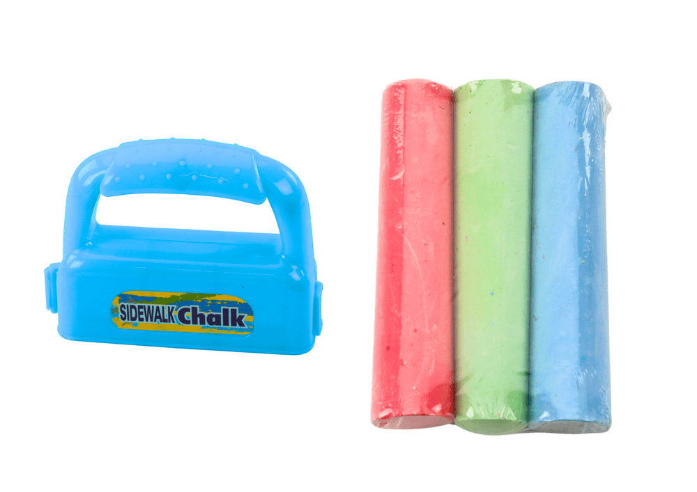 LEAN TOYS Kreda za Pločnik z Ročajem - Debela, Modra, 3 Kosi 2