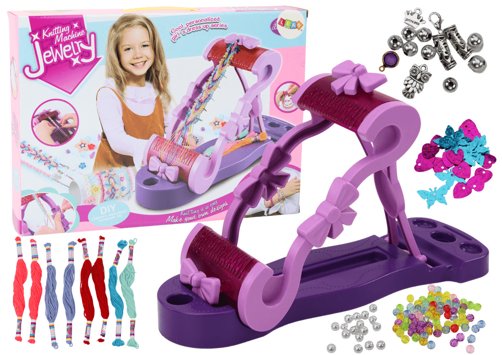 LEAN TOYS Komplet za Ustvarjanje Nakita - Strojček, Muline, Kroglice