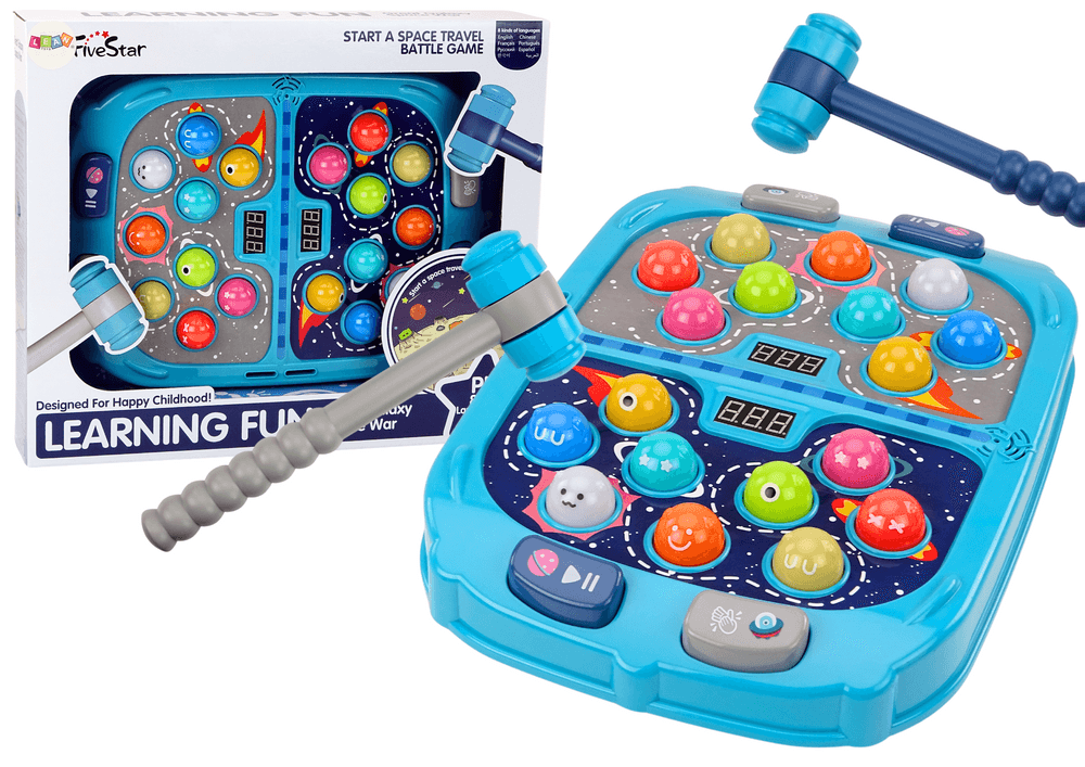 Igra Vikenja v luknjo LEAN TOYS - Vesolje, 9 nivojev, lučke, zvoki