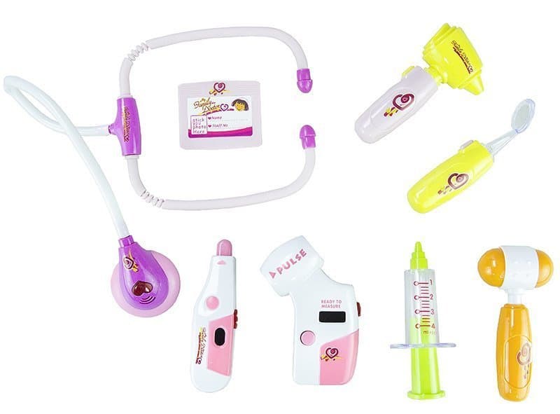 Zdravniški komplet LEAN TOYS v kovčku z dodatki (Roza) 3