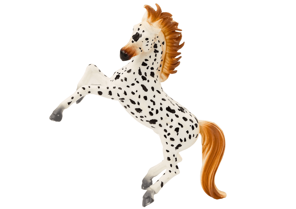 Figurica konja LEAN TOYS - beli s pikami, stoječ 2
