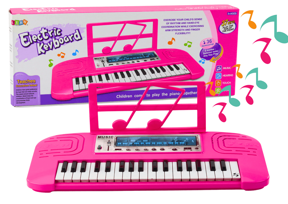 Električno pianino za otroke LEAN TOYS - 36 melodij, roza