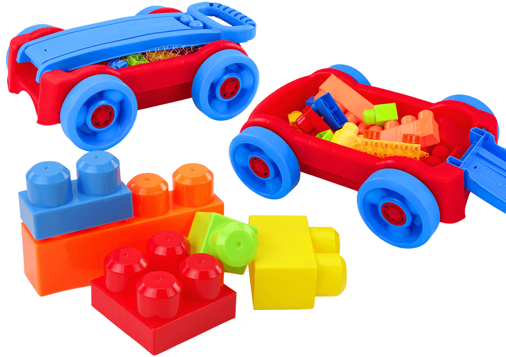 Set kock v vozičku LEAN TOYS - modro-rdeč