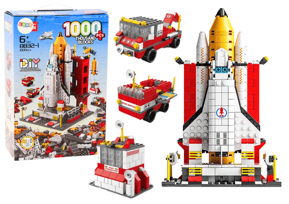 LEAN TOYS Gradbene kocke Raketa 6v1, 1000 kosov