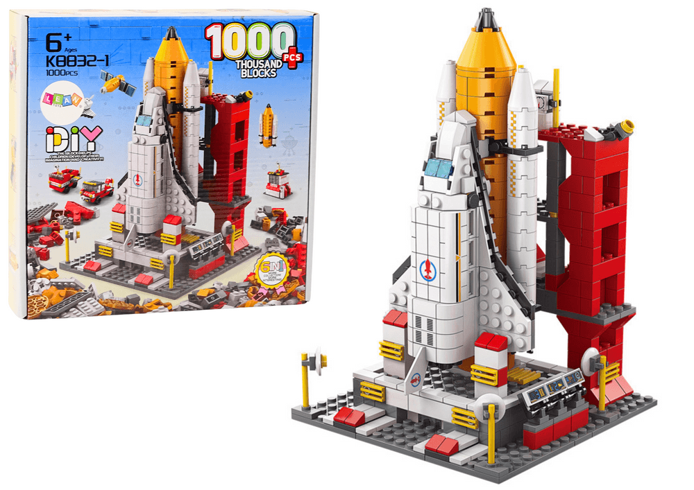 LEAN TOYS Gradbene kocke Raketa 6v1, 1000 kosov