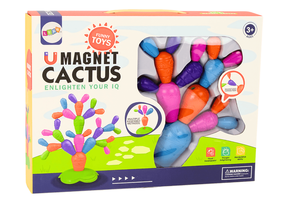 LEAN TOYS Magnetne kocke Kaktus, 16 elementov 3